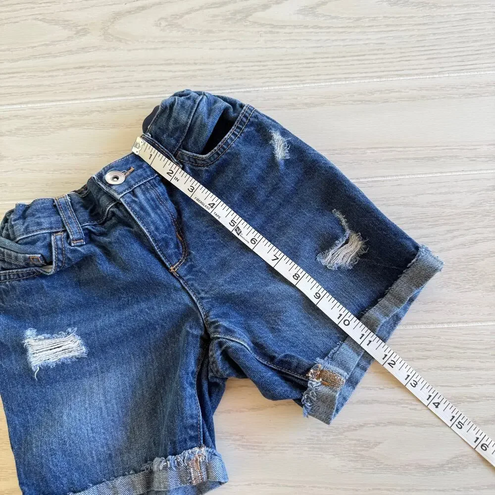 The Children’s Place Denim Midi Jean Shorts Size 8 Girls Blue